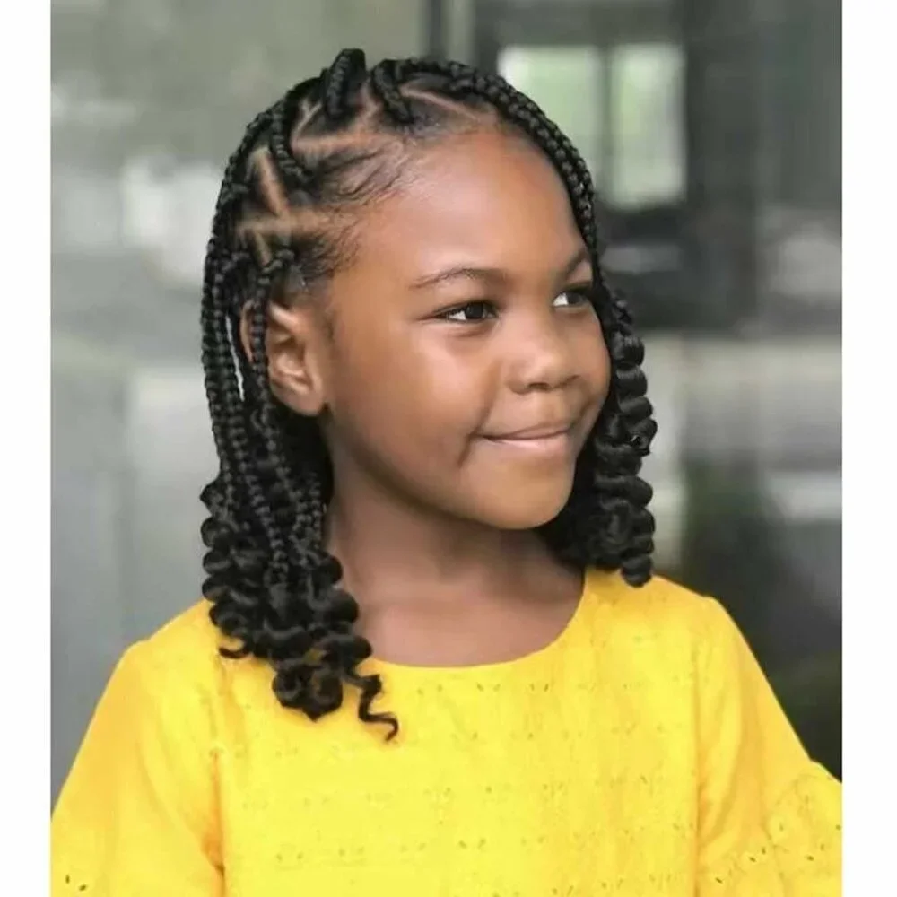 7 Packs Crochet Box Braids Curly Ends 10 Inch, Braid Crochet Hair for Black Wome